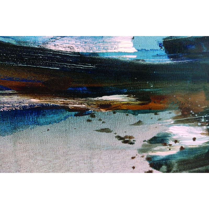 Detailansicht - Unikat Gemälde von Paul Kaminski Boote ca. 90 x 140 cm, mit Rahmung ca. 95 x 145 cm