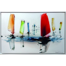 Unikat Gemälde von Paul Kaminski Boote ca. 90 x 140 cm, inkl. Rahmung  ca. 95 x 145 cm