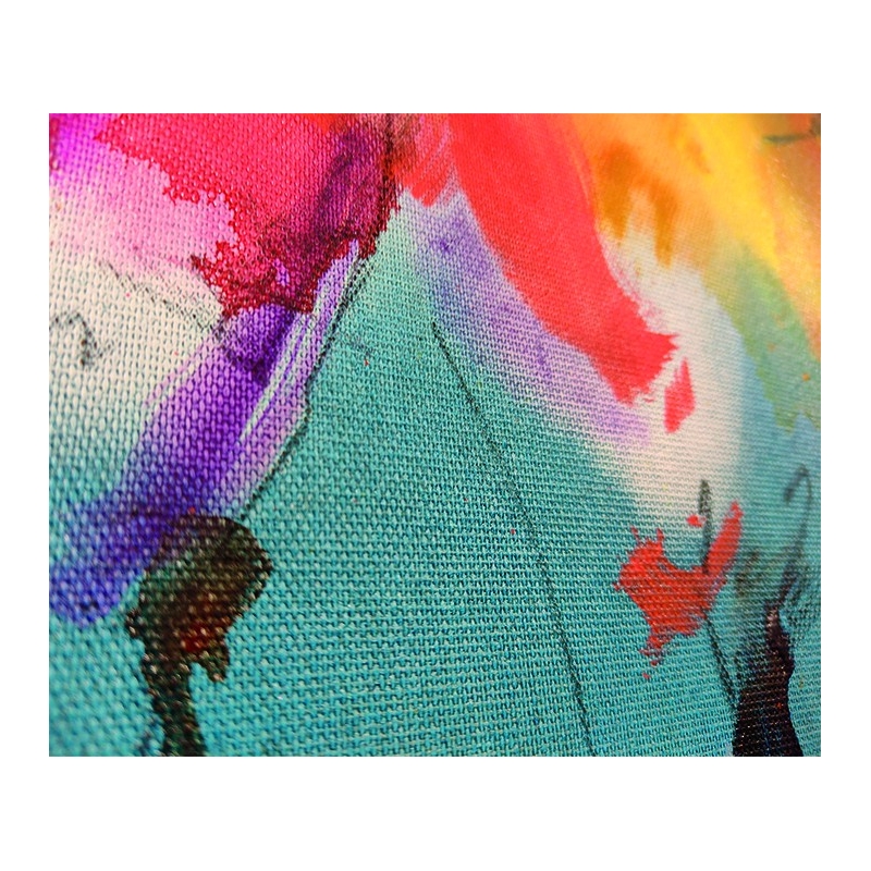 Detailansicht: Unikat von Paul Kaminski, "Menschen im Watt", ca. 100 x 120 cm