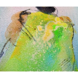 Detailansicht: Unikat von Paul Kaminski, "Menschen im Watt", ca. 100 x 120 cm