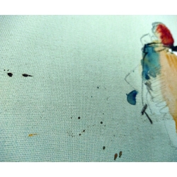 Detailansicht: Unikat von Paul Kaminski, "Menschen im Watt", ca. 100 x 120 cm