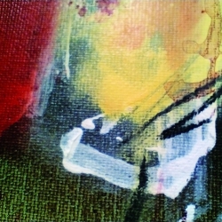 Detailansicht: Unikat von Paul Kaminski, "Menschen im Watt", ca. 90 x 90 cm