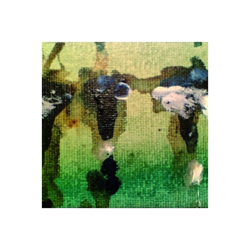 Detailansicht: Unikat von Paul Kaminski, "Menschen im Watt", ca. 90 x 90 cm