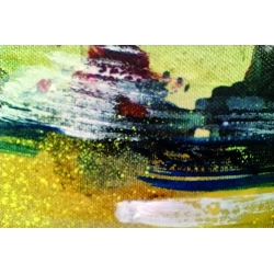 Detailansicht: Unikat von Paul Kaminski, "Menschen im Watt", ca. 80 x 120 cm