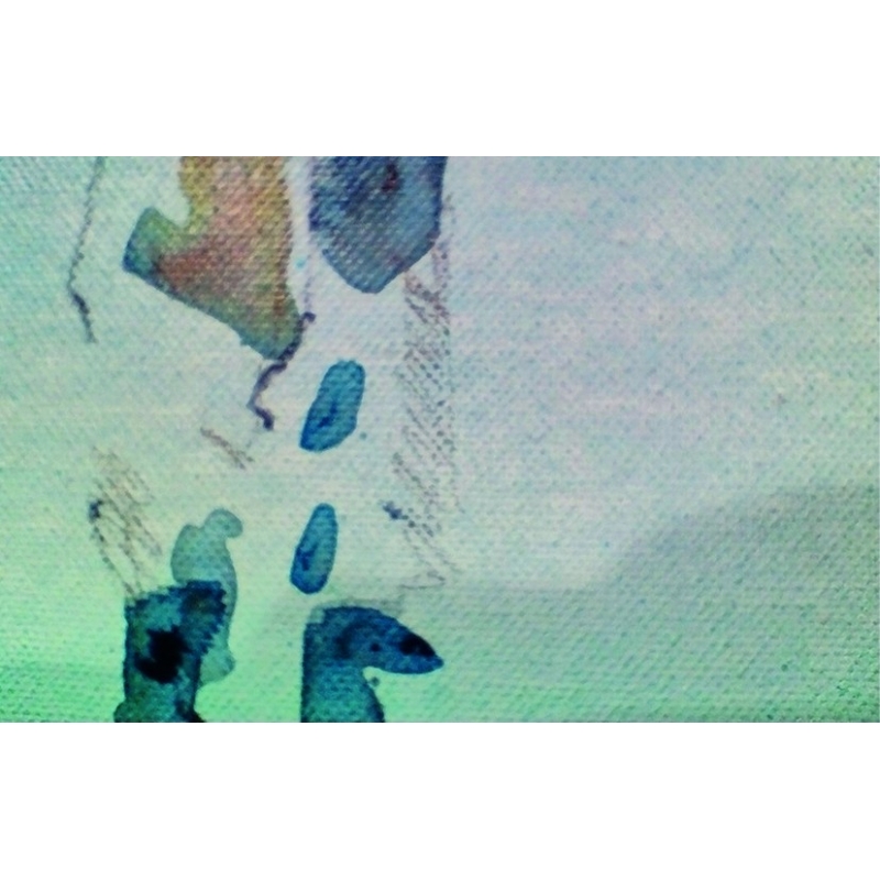 Detailansicht - Unikat: Gemälde von Paul Kaminski, "Menschen im Watt", ca. 90 x 140 cm