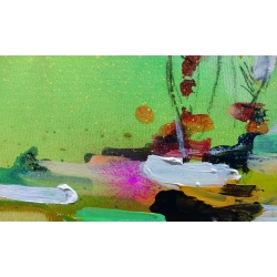 Detailansicht: Unikat Gemälde von Paul Kaminski "Menschen im Watt" Leinwand ca. 90 x 150 cm, inkl. Rahmung ca. 95 x 155 cm