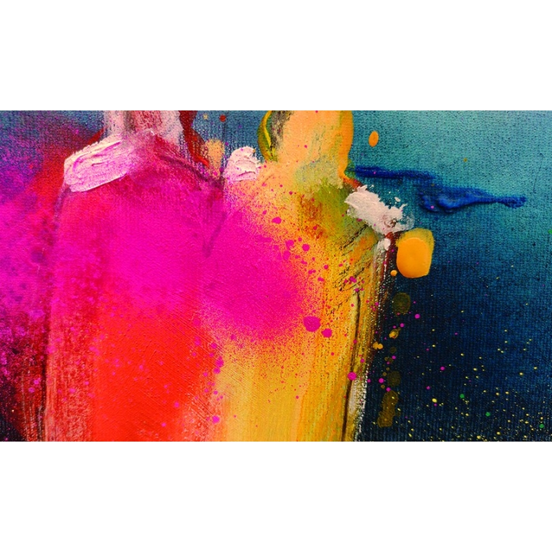 Detailansicht: Unikat Gemälde von Paul Kaminski "Menschen im Watt" Leinwand ca. 90 x 150 cm, inkl. Rahmung ca. 95 x 155 cm