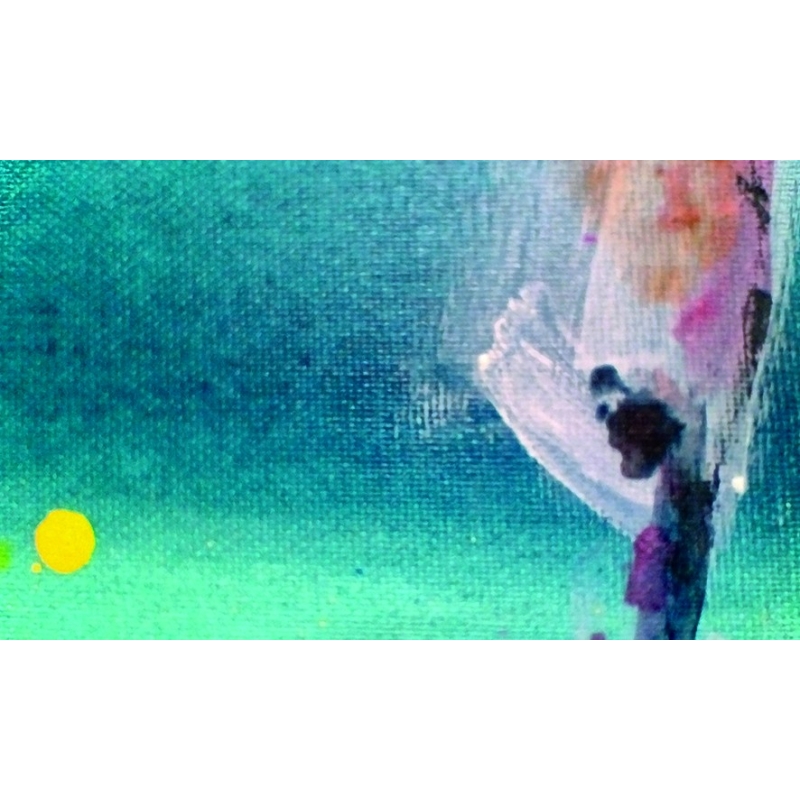 Detailansicht: Unikat von Paul Kaminski, "Menschen im Watt", ca. 90 x 150 cm