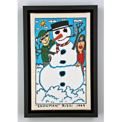 James Rizzi Original auf Leinwand kaufen *Snowman*, im Rahmen