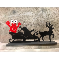 "Monster auf dem Weihnachtsschlitten" - Original Skulptur von Patrick Preller
