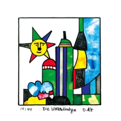 Original Bild "Erinnerungen - Die Wolkenkratzer" von Otmar Alt mit Zertifikat