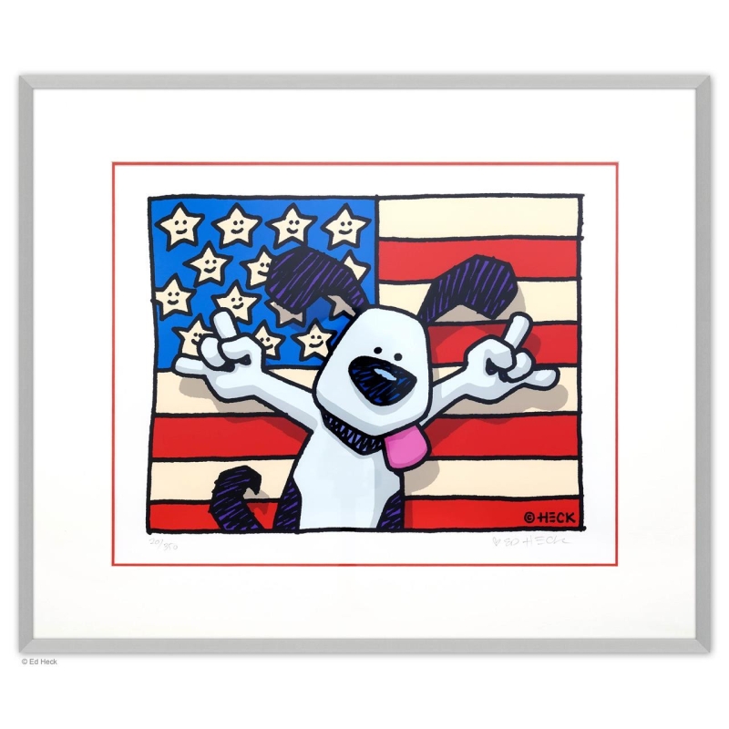 Rahmungsbeispiel "Alu - Seidenmatt"  für "Star(s) and Stripes" von Ed Heck