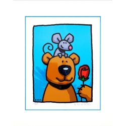 Original Bild von Ed Heck "Rose Buddies" mit Zertifikat