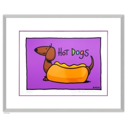 Rahmungsbeispiel Alu - Seidenmatt zu dem Original von Ed Heck "Hot Dogs"