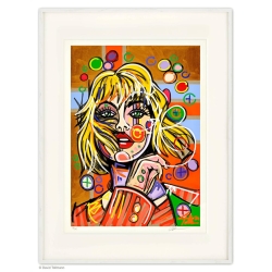 Rahmungsbeispiel: Original Bild von David Tollmann "Kiss in the wind" (Bütten) mit Zertifikat