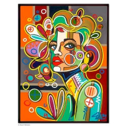 Original Bild von David Tollmann "Blonde Ambition" (Handüberarbeitet) im Rahmen, mit Zertifikat