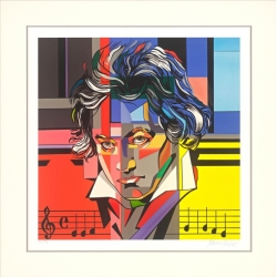 Original Bild von Martin Sonnleitner "Beethoven Pop" (Bütten) mit Zertifikat