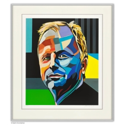 Rahmungsbeispiel Alu-Seidenmatt zu: Original Bild von Martin Sonnleitner "O Pop" (Grönemeyer, Bütten) mit Zertifikat