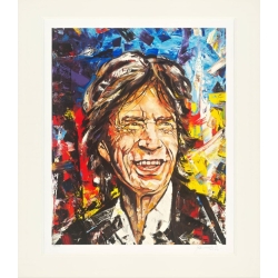 Original Bild von Martin Sonnleitner "Quick Mick" (Mick Jagger, Bütten) mit Zertifikat