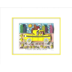 James Rizzi - Original 3D Bild "A fellow who drives yellow" mit Zertifikat