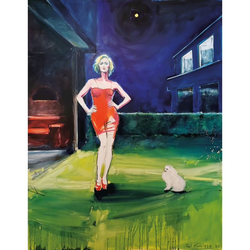 Unikat Gemälde von Paul Kaminski "Der Neid des Nachbarn" Leinwand ca. 140 x 180 cm