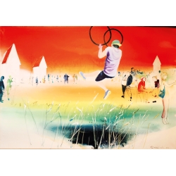 Unikat Gemälde von Paul Kaminski "Wer nicht wagt" Leinwand ca. 200 x 140 cm