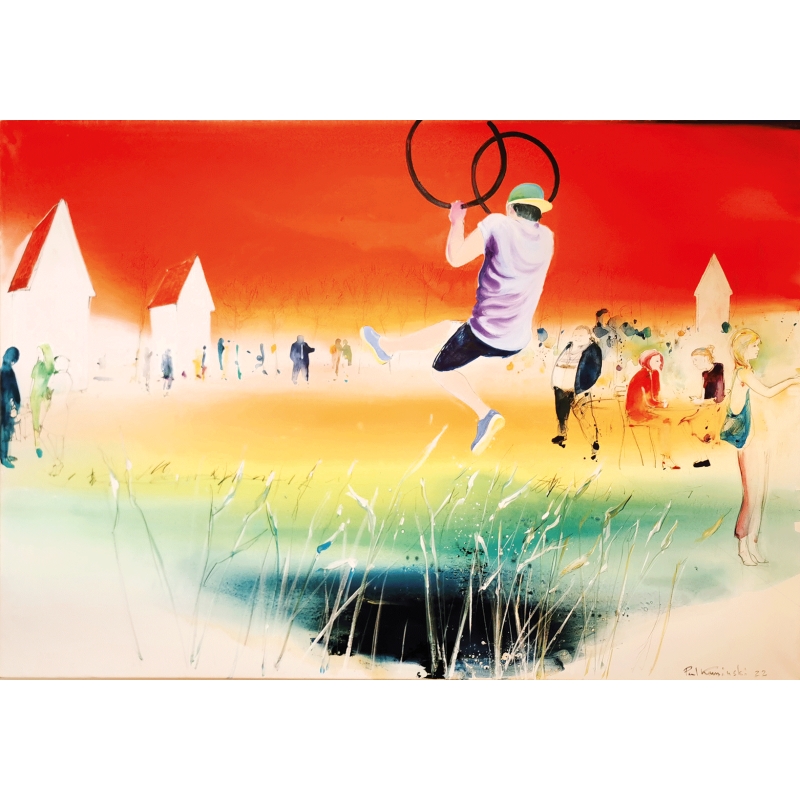 Unikat Gemälde von Paul Kaminski "Wer nicht wagt" Leinwand ca. 200 x 140 cm