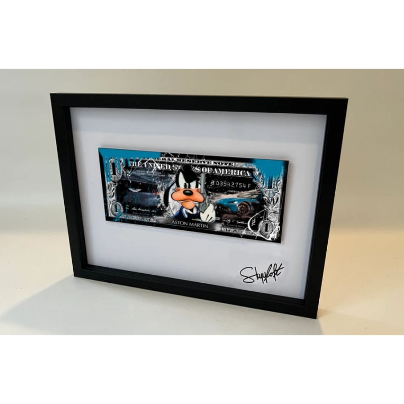 Original: SKYLOFT | ASTON MARTIN 2.0 DOLLAR, inklusive Objektrahmen mit Museumsglas