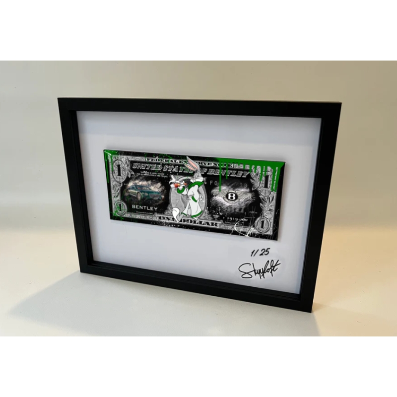 Original: SKYLOFT | BUGS BUNNY BENTLEY DOLLAR, inklusive Objektrahmen mit Museumsglas