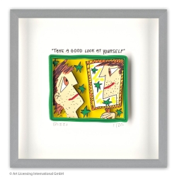 James Rizzi Original 3D Bild kaufen Take a good look at yourself inkl. Rahmen Alu-Seidenmatt