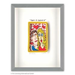 James Rizzi Original 3D Bild kaufen Take a Chance inkl. Rahmen Alu-Seidenmatt