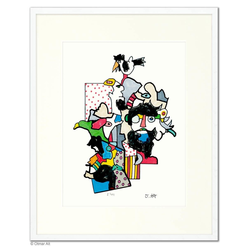 Original Bild "Gott schickt Elias den Raben" von Otmar Alt - Kunst mit Zertifikat kaufen