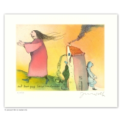 Original Bild "...und dann ging Luise von dannen" von Janosch - Kunst mit Zertifikat kaufen