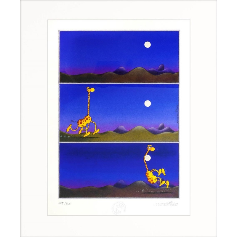 Mordillo, Guillermo: Giraffe and Moon, Original Bilder kaufen