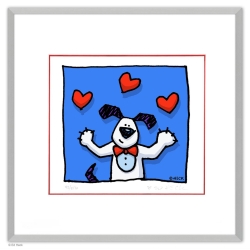 Ed Heck Three of Hearts im Rahmen Alu