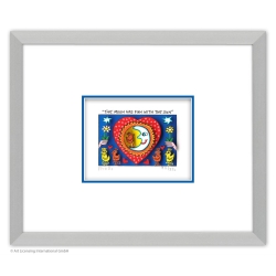 James Rizzi Original 3D Bild kaufen Rahmenbeispiel Alu-Seidenmatt