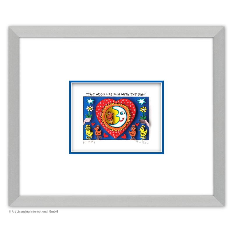 James Rizzi Original 3D Bild kaufen Rahmenbeispiel Alu-Seidenmatt