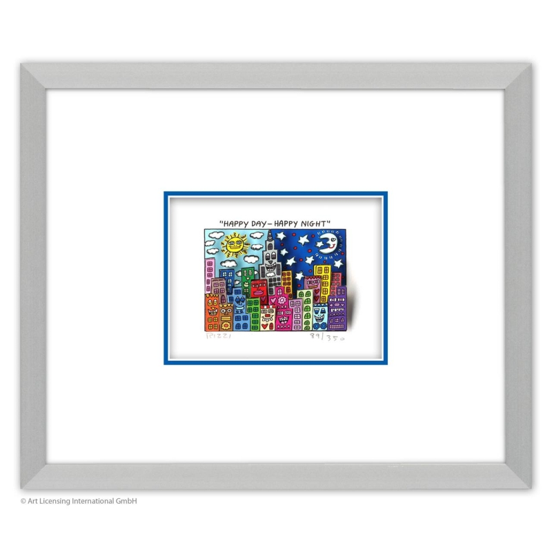 James Rizzi Original 3D Bild kaufen Rahmenbeispiel Alu-Seidenmatt