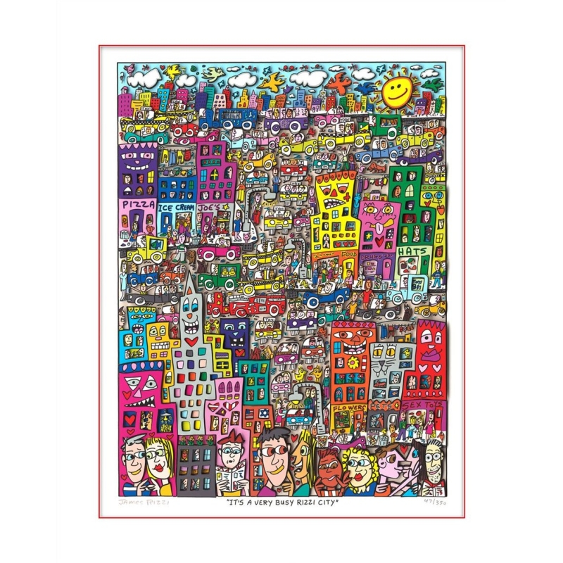 James Rizzi Original 3D Bild kaufen It`s a very busy Rizzi city