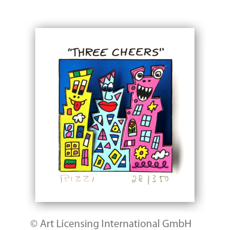 James Rizzi Original 3D Bild kaufen Three cheers