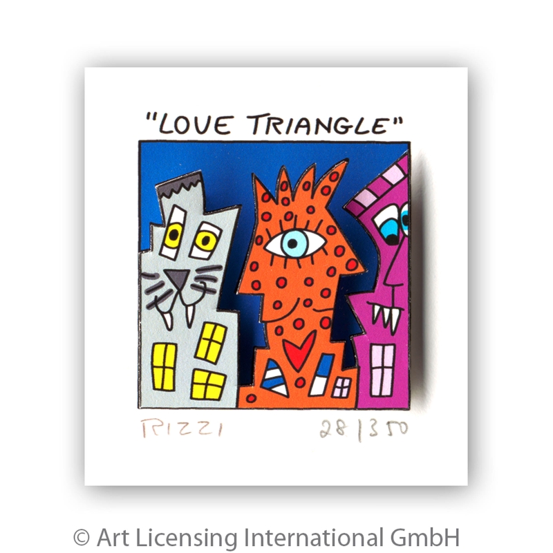 James Rizzi Original 3D Bild kaufen Love triangle