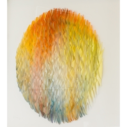 Seitenansicht 2 : "Farbklang" 100x100 | 3D Papierobjekt von Gabriele Mierzwa | Unikat