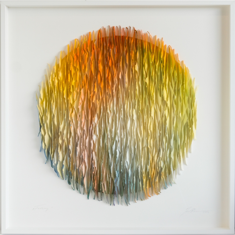 "Farbklang" 100x100 | 3D Papierobjekt von Gabriele Mierzwa | Unikat