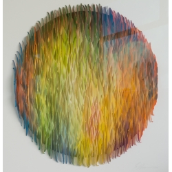 Seitenansicht : "Farbklang" 100x100 | 3D Papierobjekt von Gabriele Mierzwa | Unikat