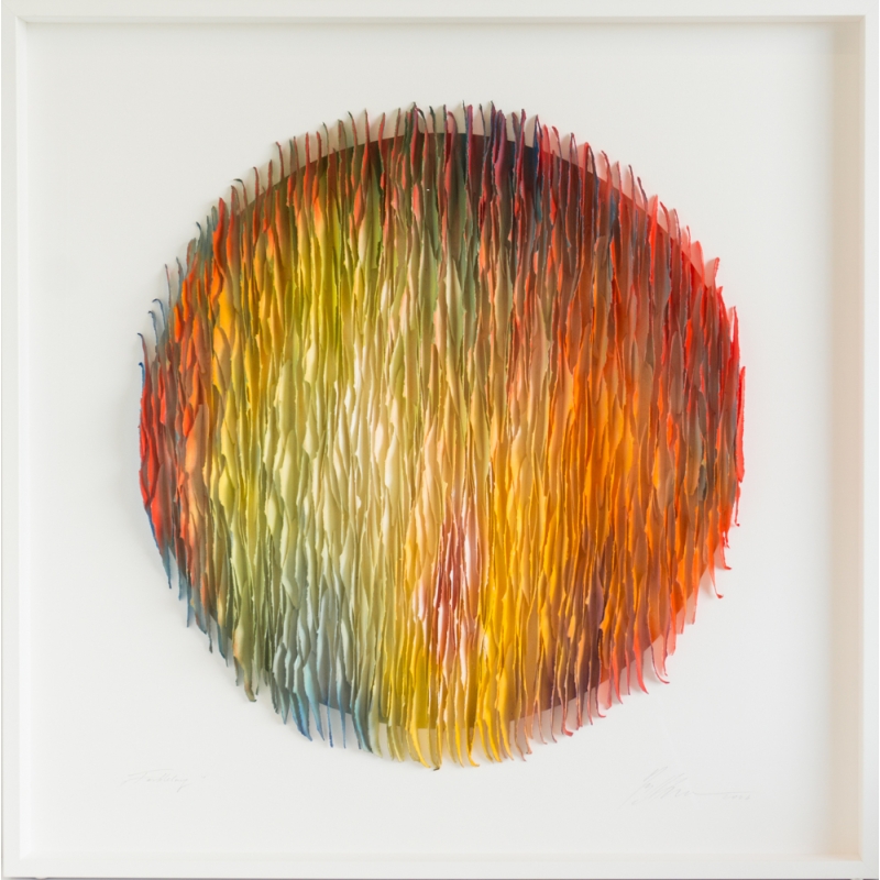 "Farbklang" 100x100 | 3D Papierobjekt von Gabriele Mierzwa | Unikat