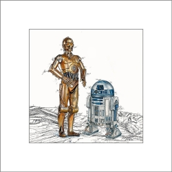 Star Wars Leslie Hunt Bilder kaufen Original C-3PO & R2-D2 Giclee