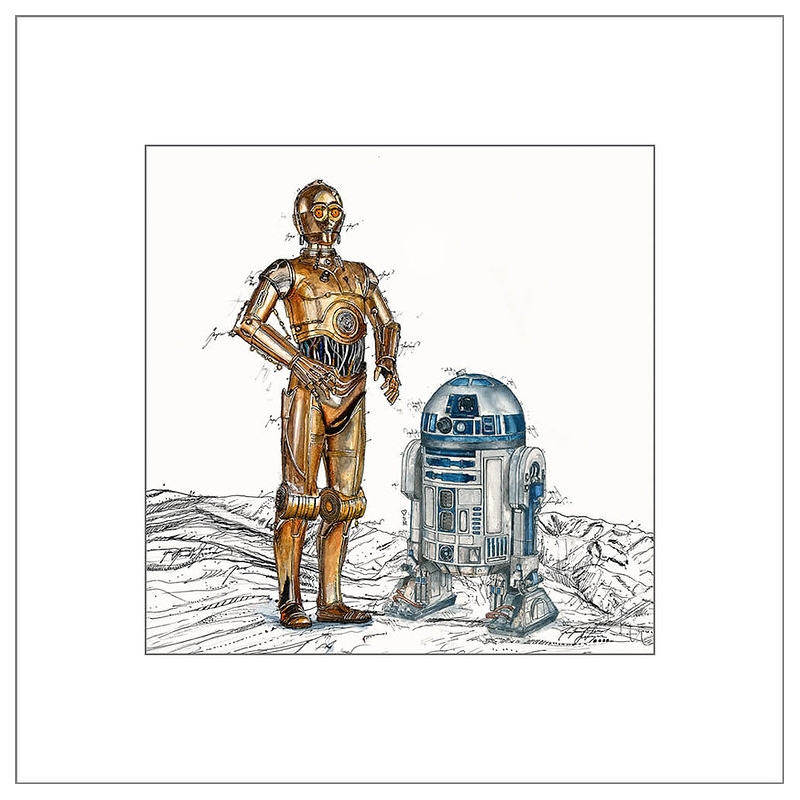 Star Wars Leslie Hunt Bilder kaufen Original C-3PO & R2-D2 Giclee