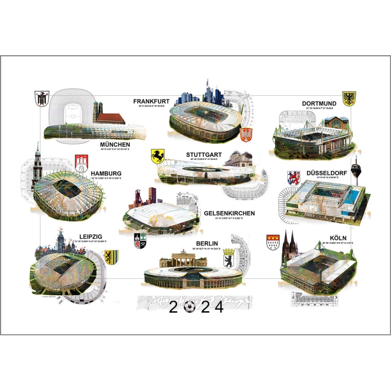 Leslie Hunt Bilder kaufen Original Fußball EM 2024 Giclee