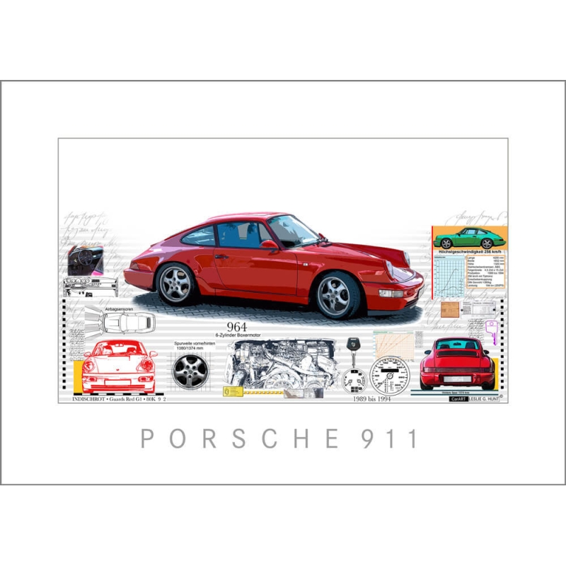 Leslie Hunt Bilder kaufen Original "Porsche 911-964" klassisch Giclee