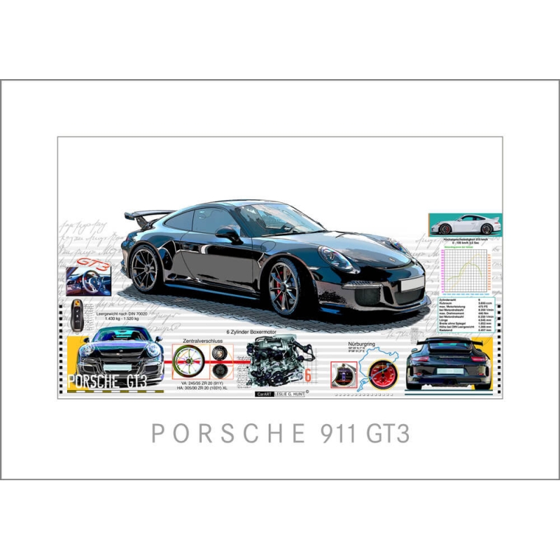 Leslie Hunt Bilder kaufen Original "Porsche GT3" klassisch Giclee